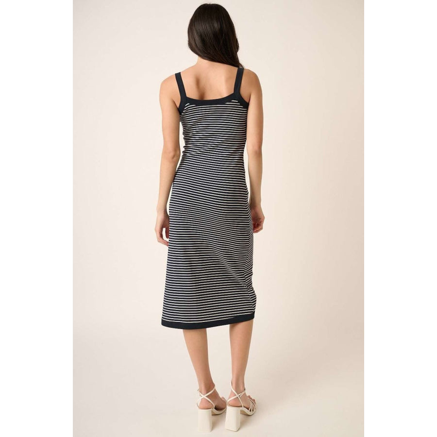 Mittoshop Contrast Striped Midi Cami Dress Apparel and Accessories