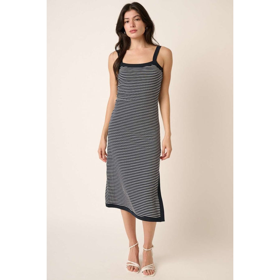 Mittoshop Contrast Striped Midi Cami Dress Apparel and Accessories