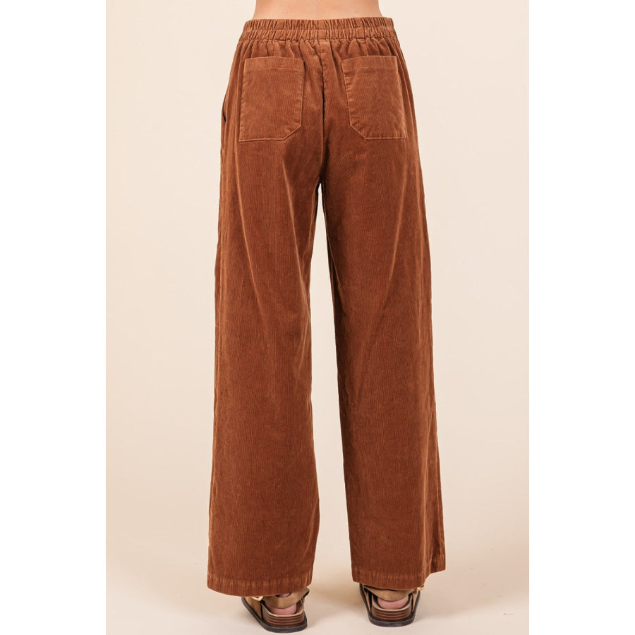 Mittoshop Corduroy Back Elastic Waist Pants Apparel and Accessories