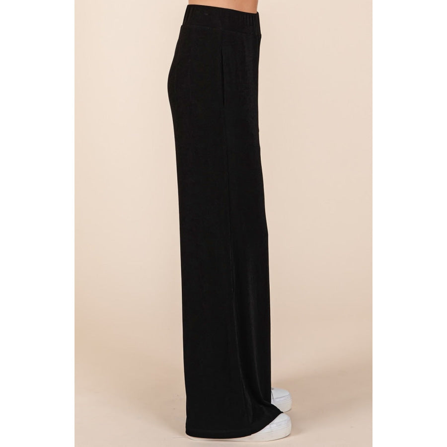 Mittoshop Elastic Waist Pants with Side Pockets Apparel and Accessories