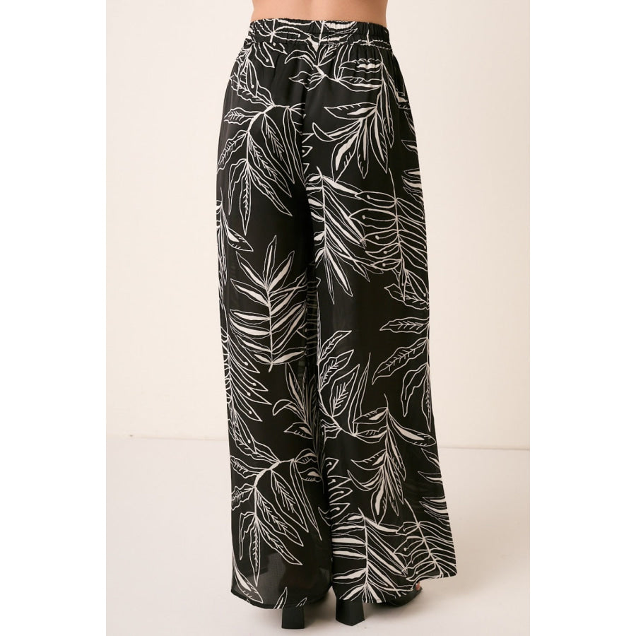 Mittoshop Printed Wide Leg Pants Apparel and Accessories