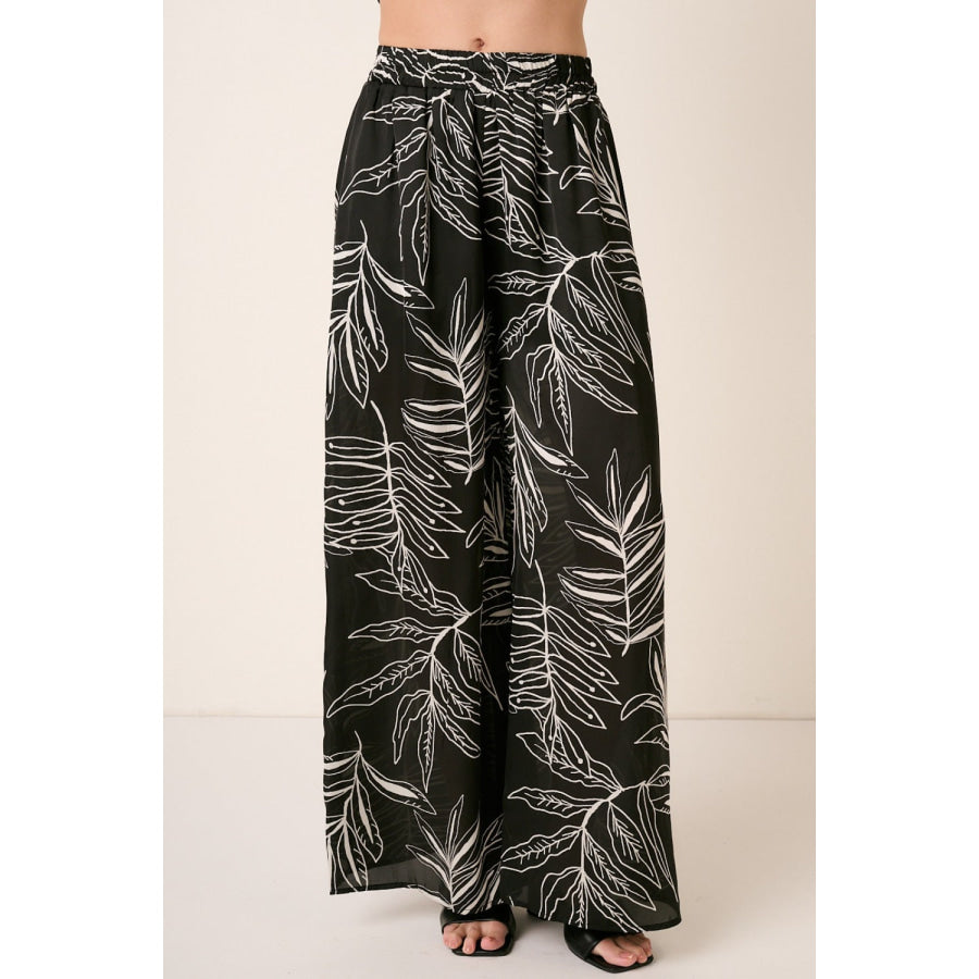 Mittoshop Printed Wide Leg Pants Apparel and Accessories