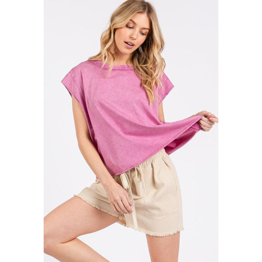 Mittoshop Round Neck Cap Sleeve T-Shirt Apparel and Accessories