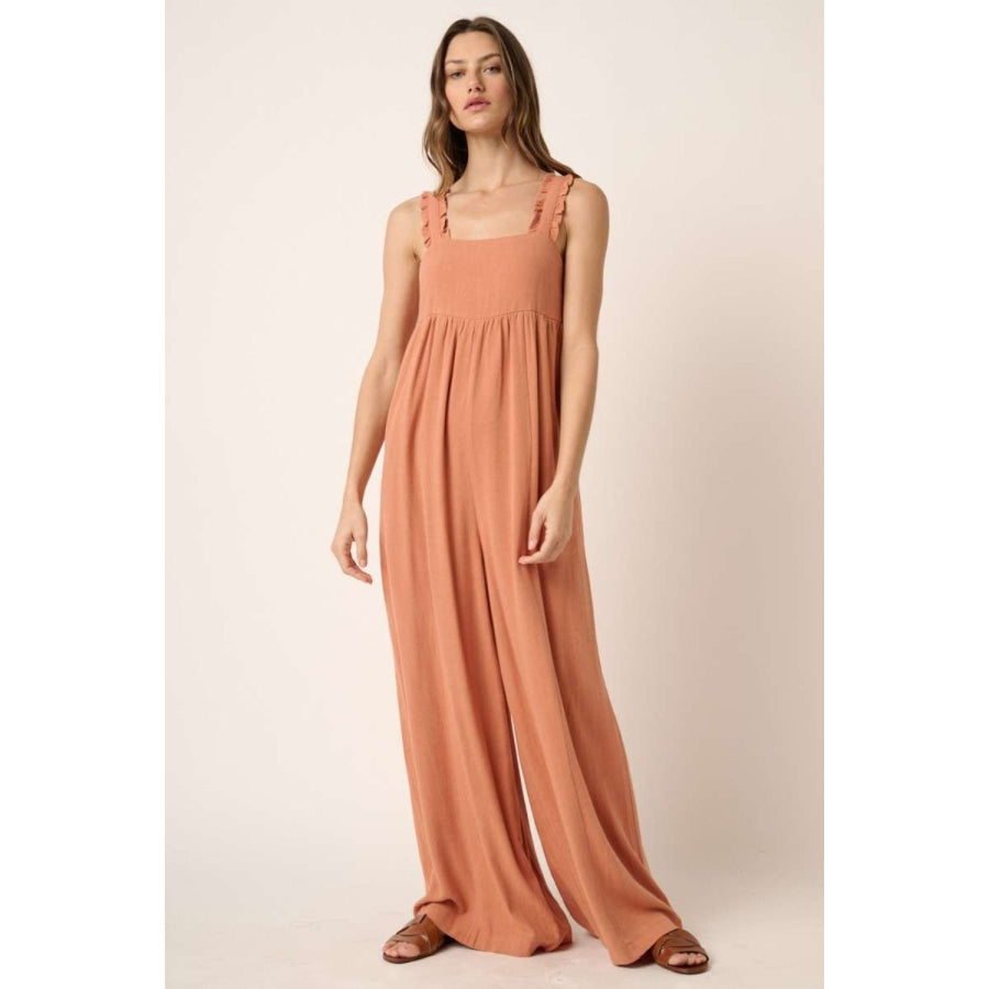 Mittoshop Sleeveless Wide Leg Jumpsuit Apparel and Accessories