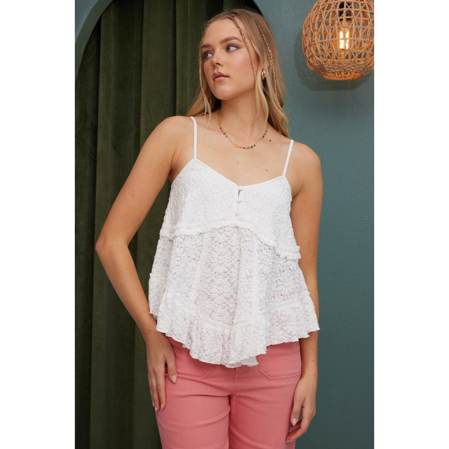 Mittoshop Textured V-Neck Cami Apparel and Accessories