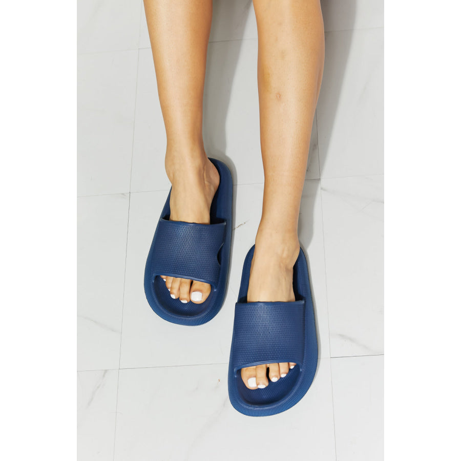 MMShoes Arms Around Me Open Toe Slide in Navy footwear