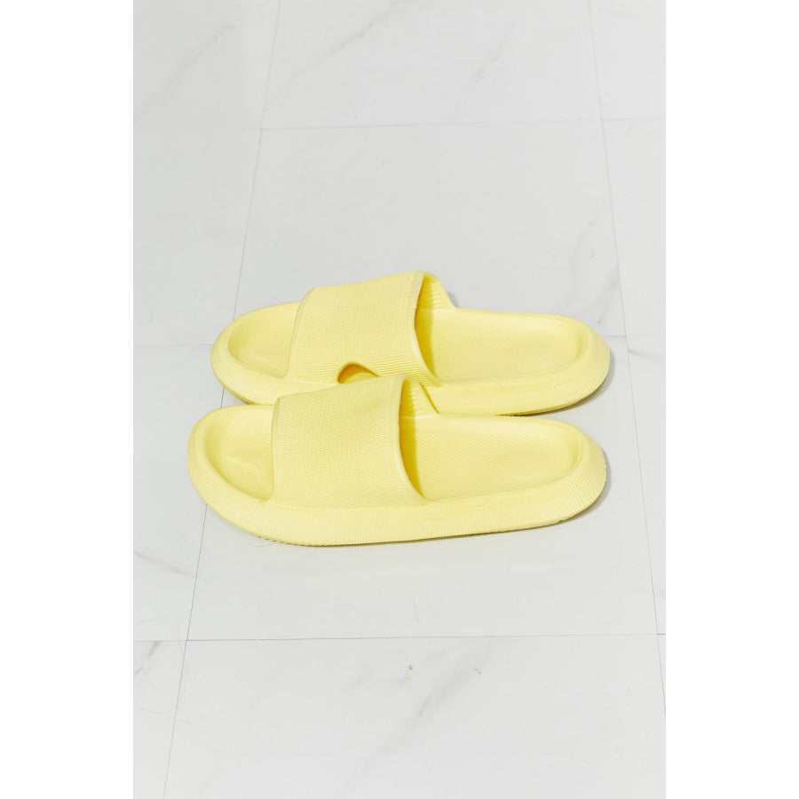 MMShoes Arms Around Me Open Toe Slide in Yellow footwear