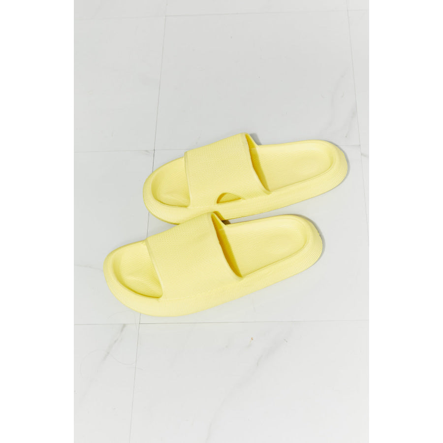 MMShoes Arms Around Me Open Toe Slide in Yellow footwear