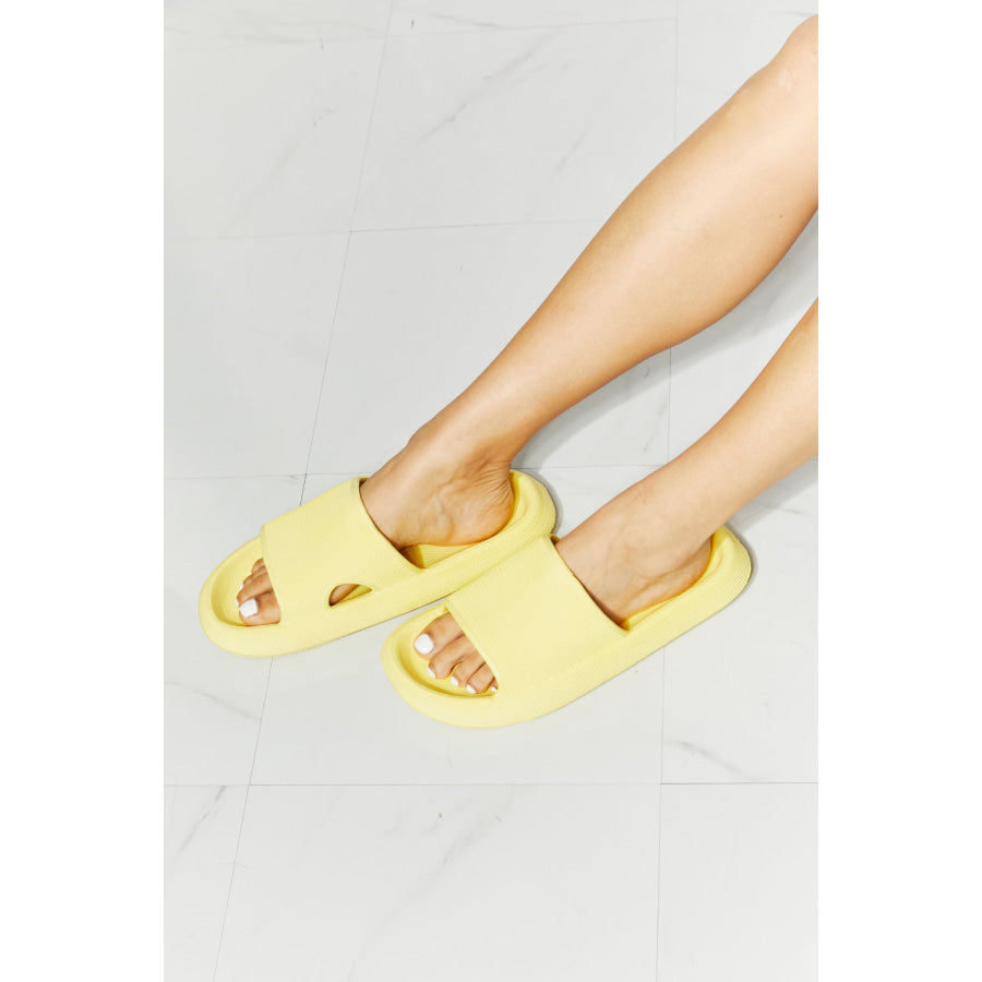 MMShoes Arms Around Me Open Toe Slide in Yellow footwear