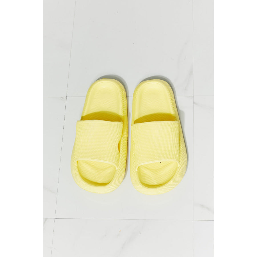 MMShoes Arms Around Me Open Toe Slide in Yellow footwear