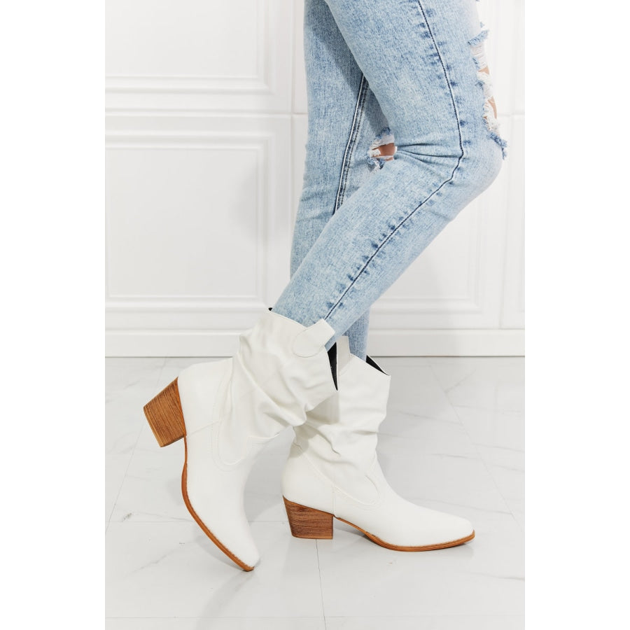 MMShoes Better in Texas Scrunch Cowboy Boots in White White / 6