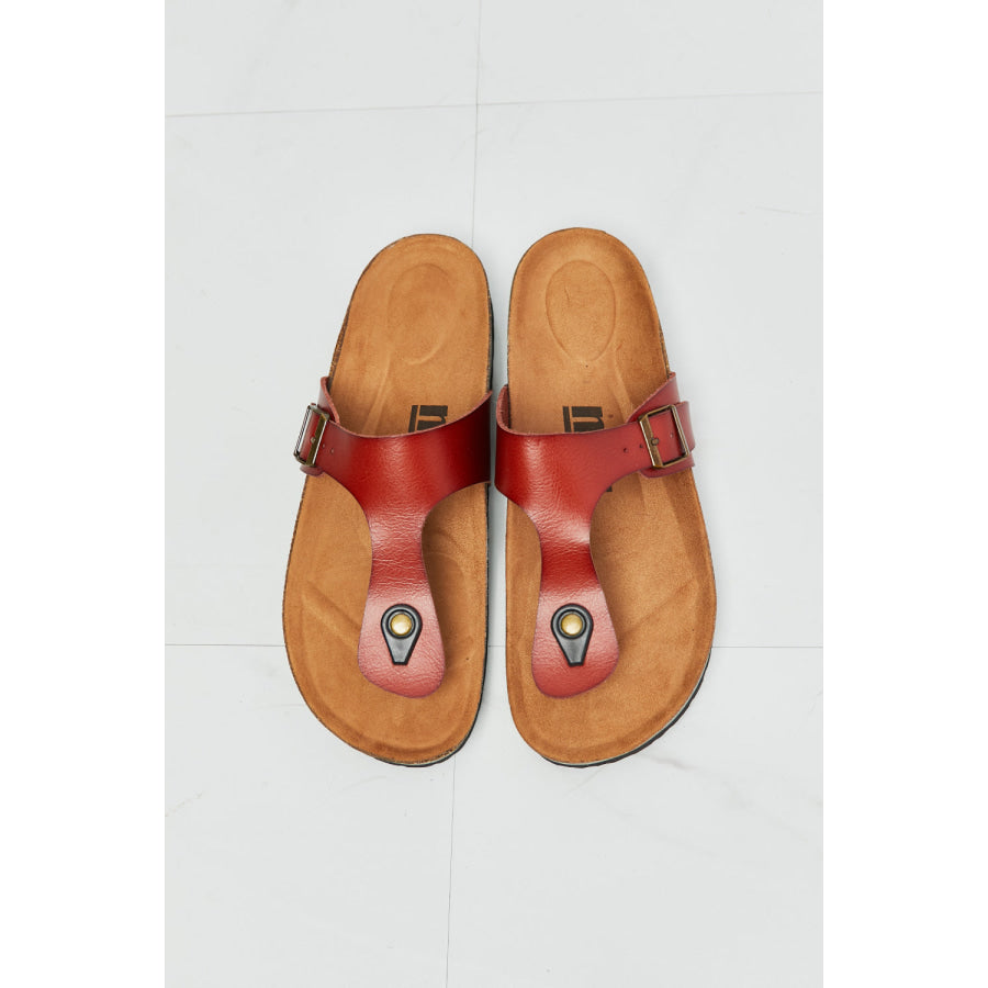 MMShoes Drift Away T-Strap Flip-Flop in Red footwear