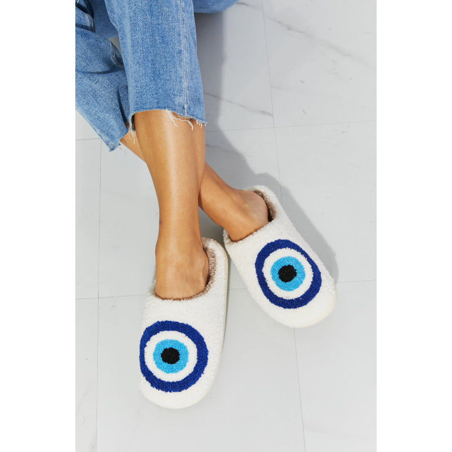 MMShoes Eye Plush Slipper Sky Blue / S footwear