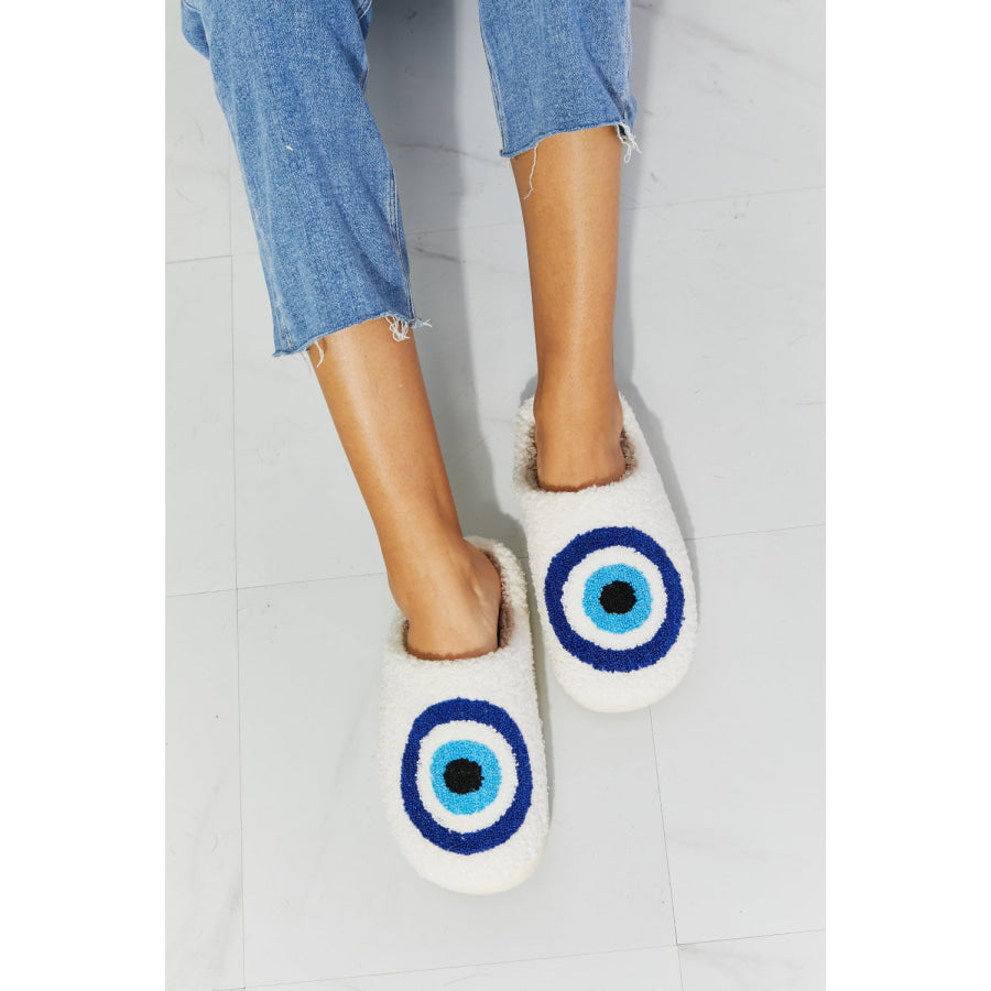 MMShoes Eye Plush Slipper Sky Blue / S footwear