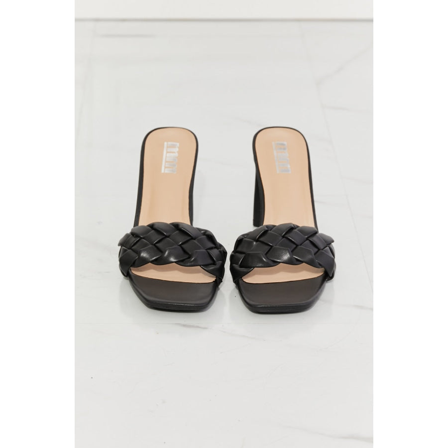 MMShoes Top of the World Braided Block Heel Sandals in Black