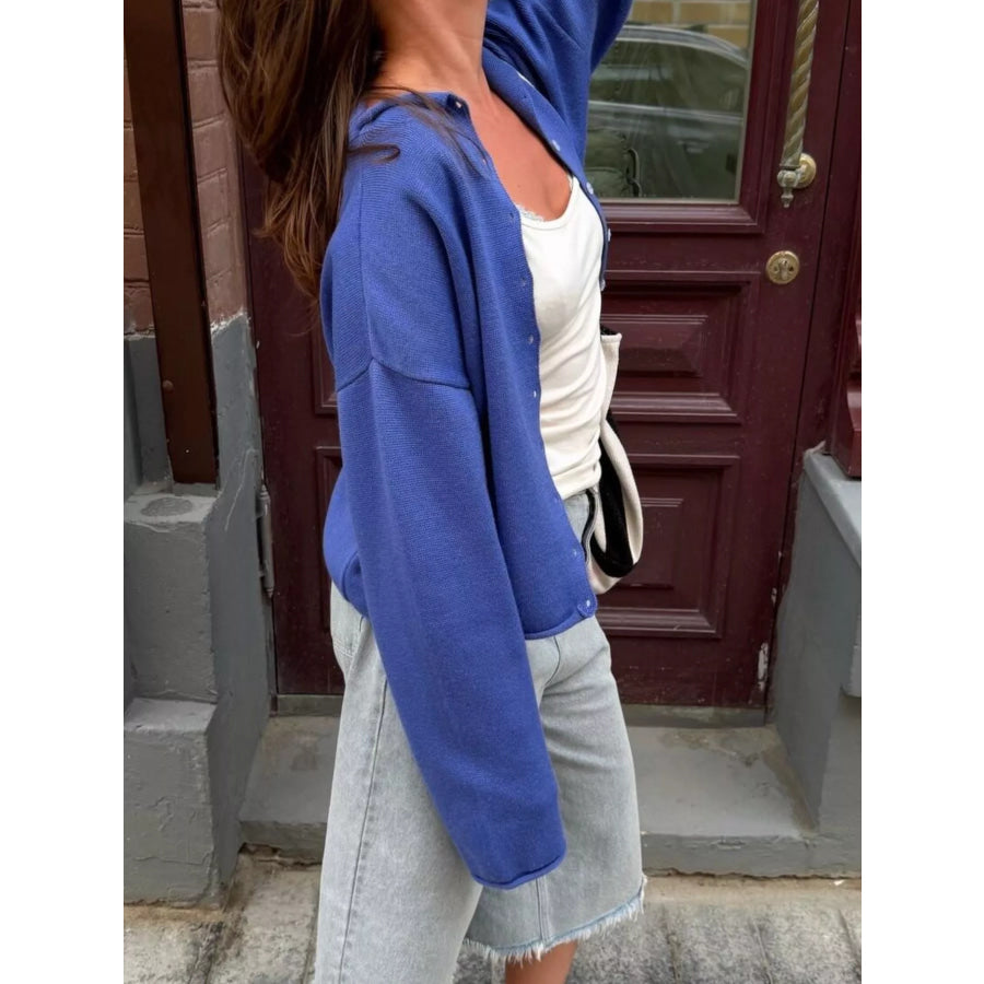 Mock Neck Button-Down Knit Cardigan Apparel and Accessories