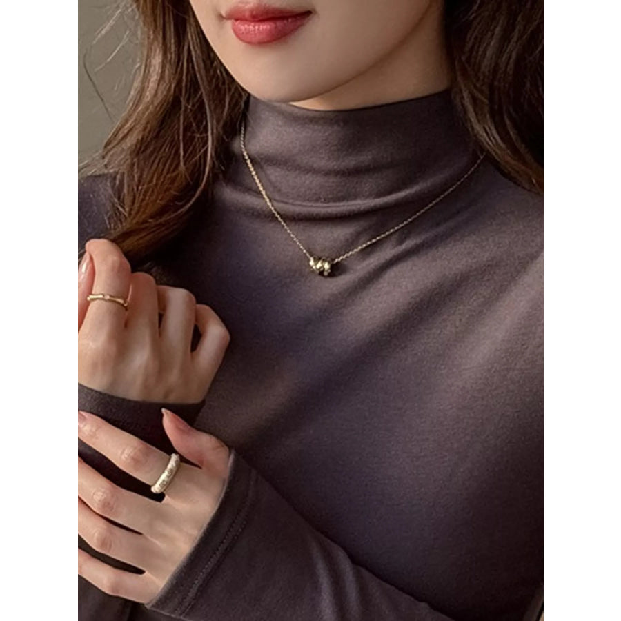 Mock Neck Cold-Shoulder Slim-Fit T-Shirt Apparel and Accessories