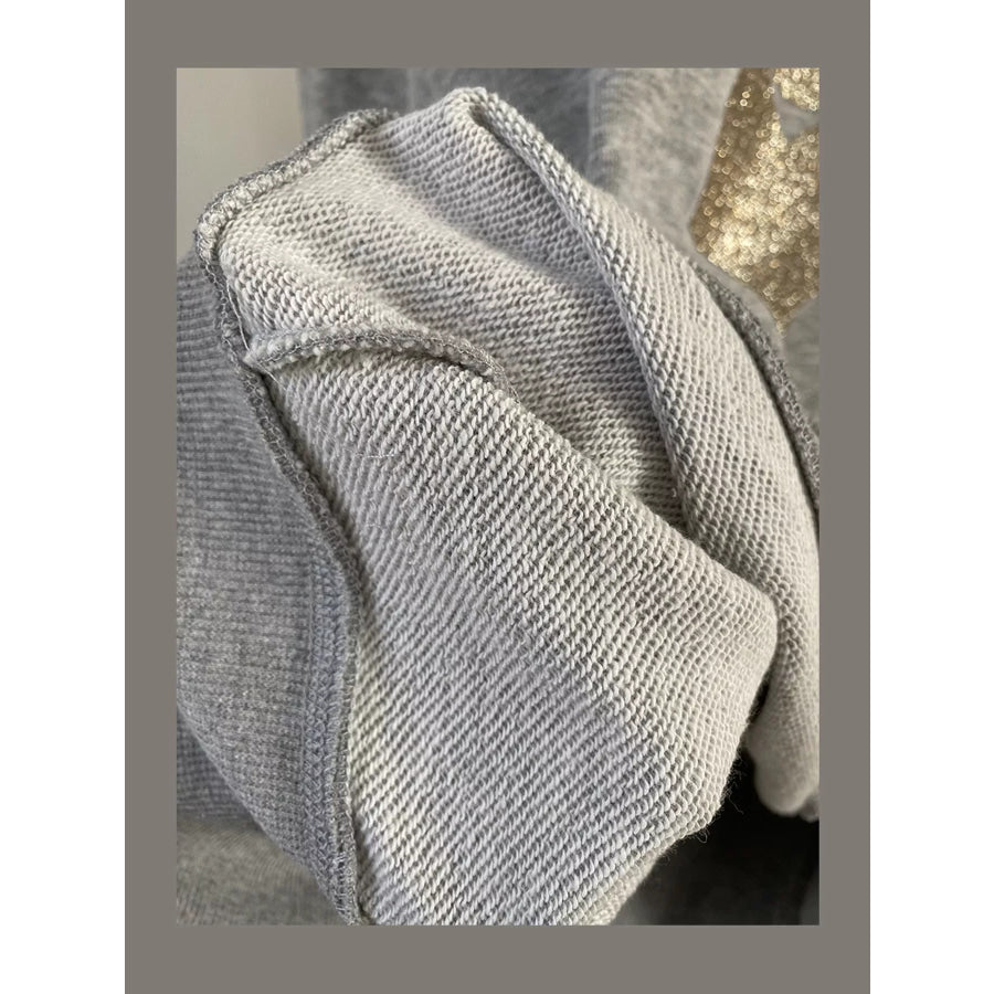 Mock Neck Dropped Shoulder Sweatshirt Apparel and Accessories