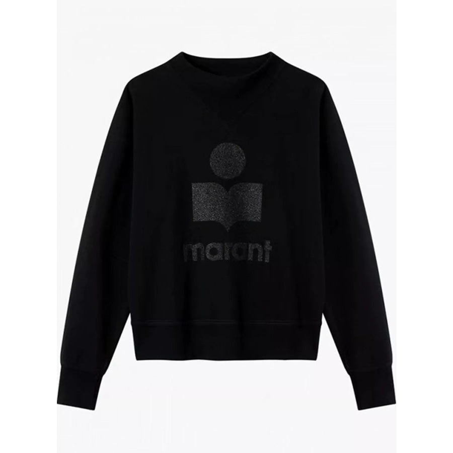 Mock Neck Dropped Shoulder Sweatshirt Apparel and Accessories