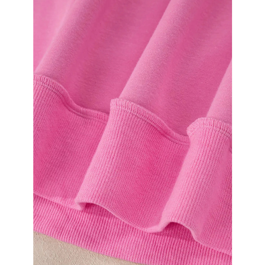 Mock Neck Exposed Seam Long Sleeve Sweatshirt Apparel and Accessories