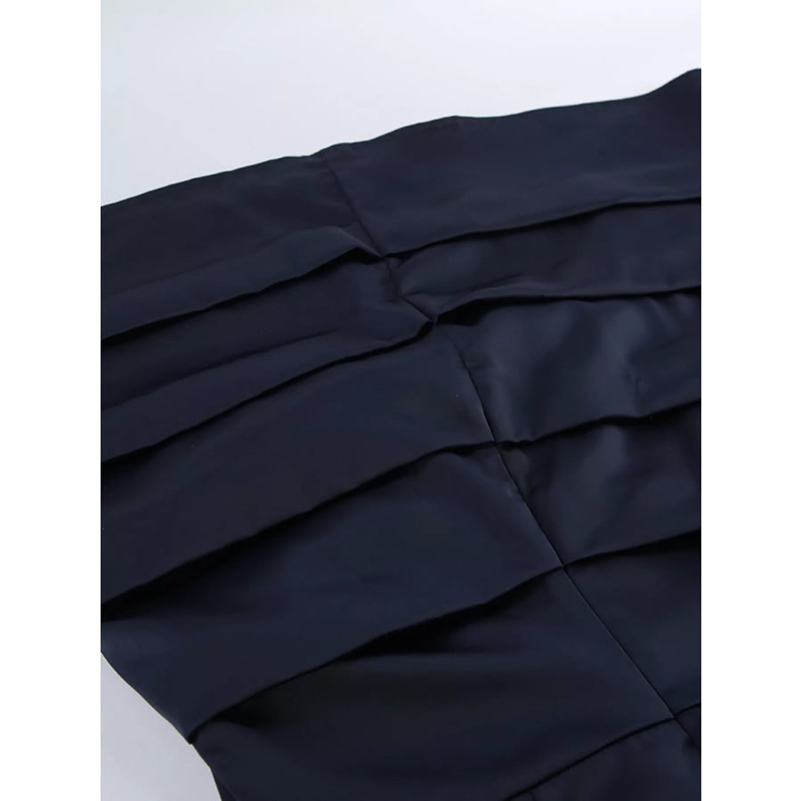 Mock Neck Flounce Sleeve Dress Apparel and Accessories
