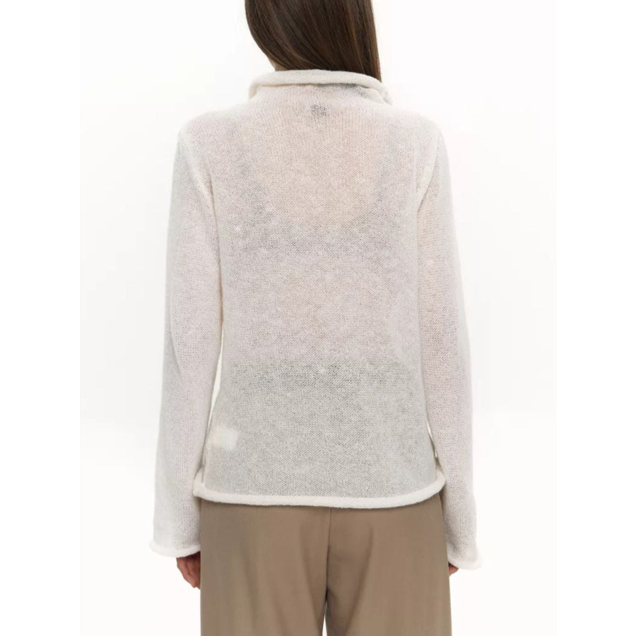 Mock Neck Long Sleeve Sweater Apparel and Accessories