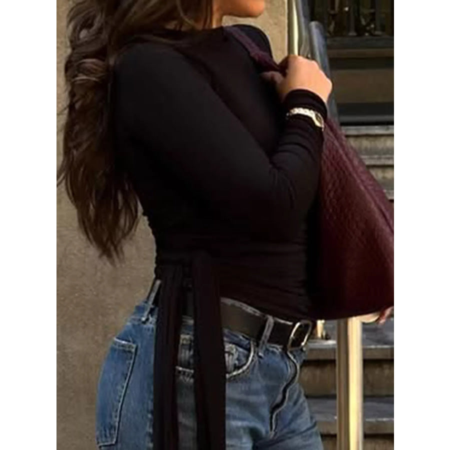 Mock Neck Long Sleeve T-Shirt Apparel and Accessories