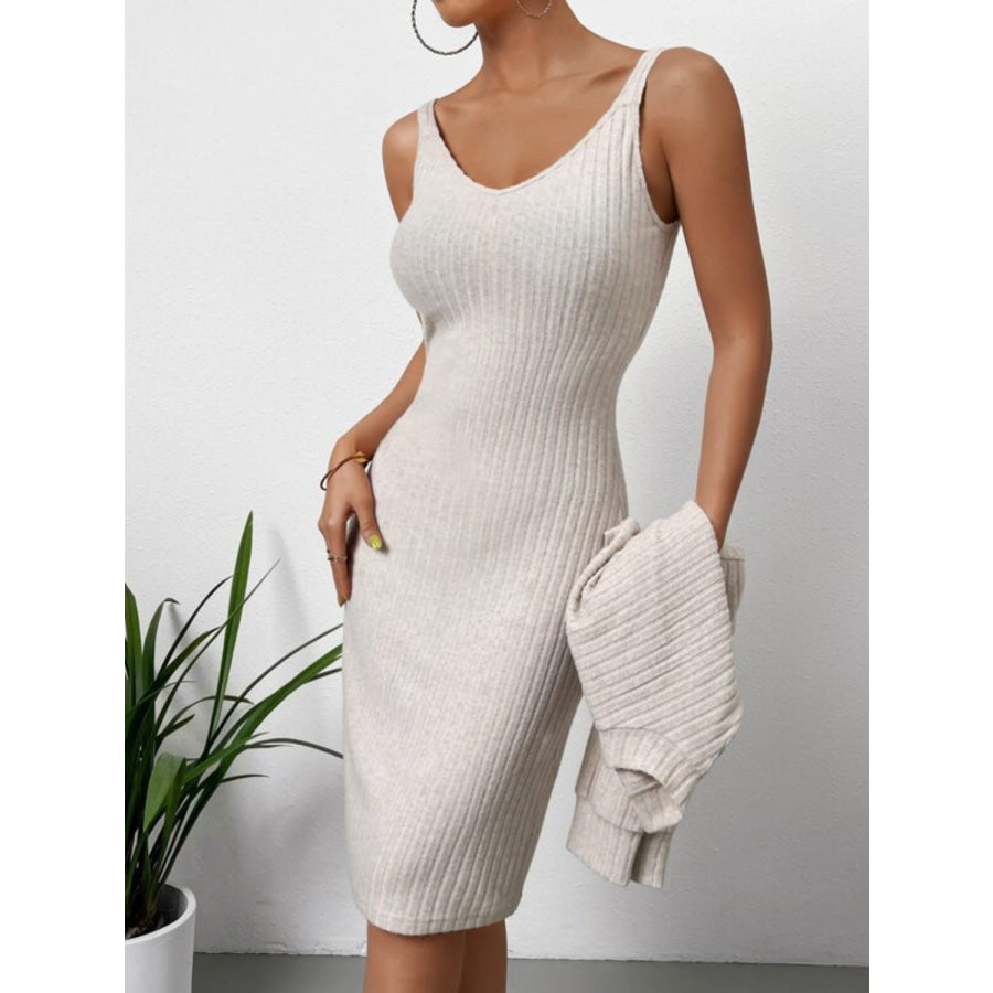 Mock Neck Long Sleeve Top and Wide Strap Dress Set Apparel and Accessories