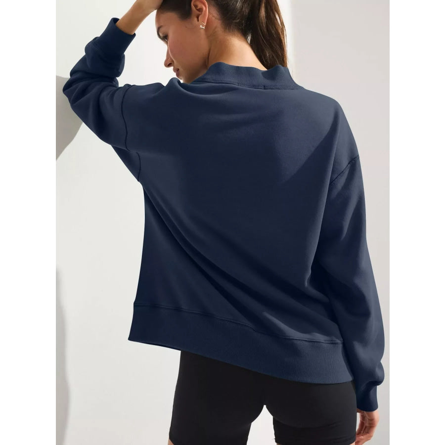 Mock Neck Oversized Sweatshirt Apparel and Accessories