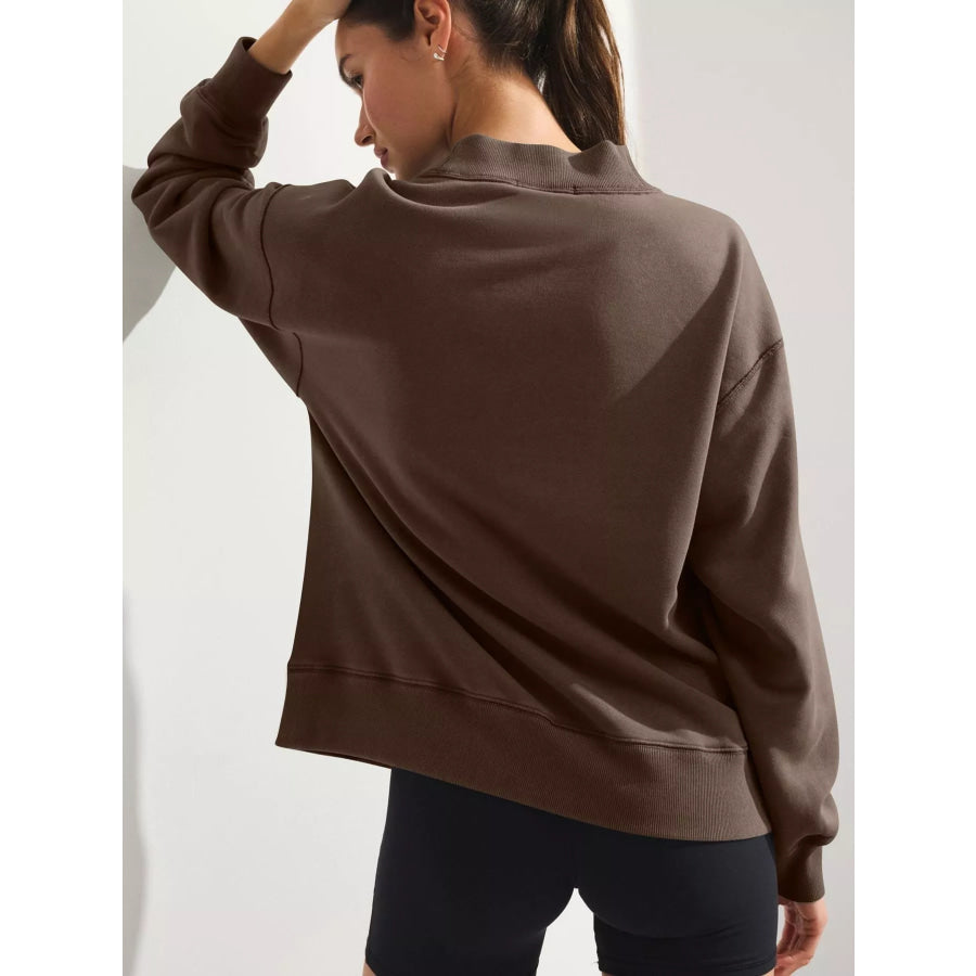 Mock Neck Oversized Sweatshirt Apparel and Accessories