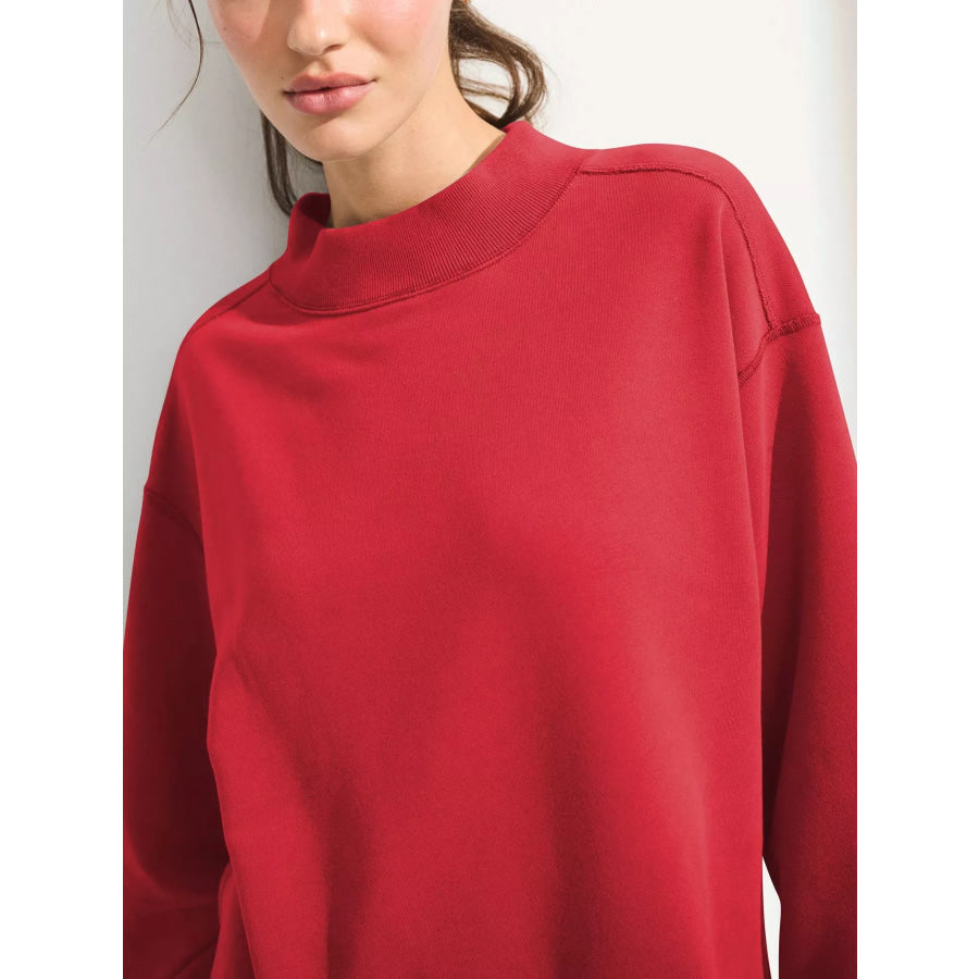 Mock Neck Oversized Sweatshirt Apparel and Accessories