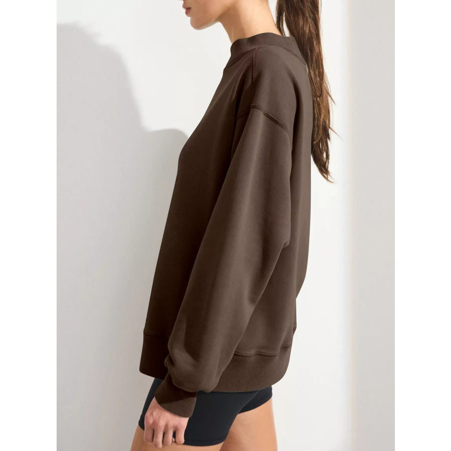 Mock Neck Oversized Sweatshirt Apparel and Accessories