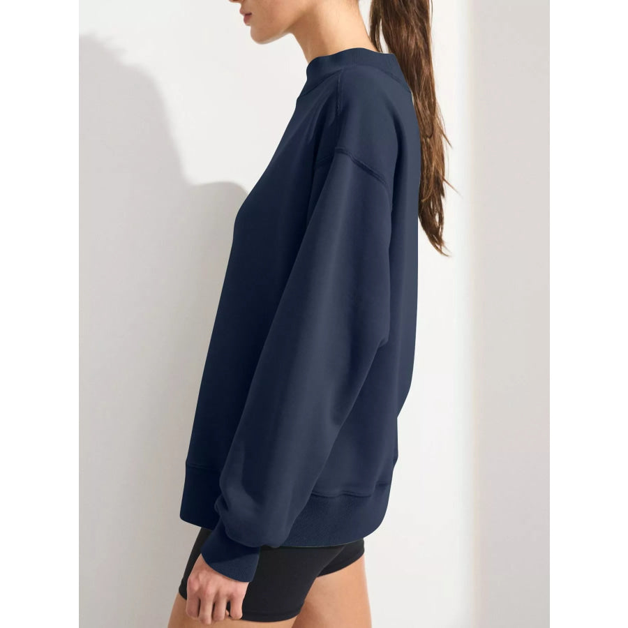 Mock Neck Oversized Sweatshirt Apparel and Accessories