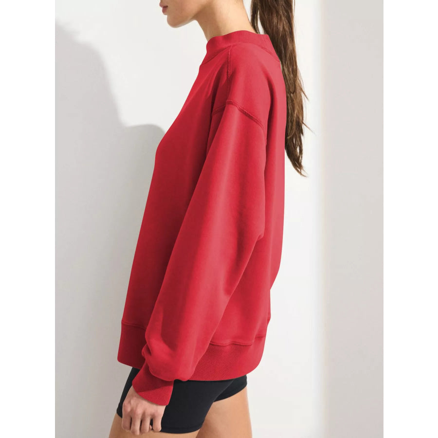 Mock Neck Oversized Sweatshirt Apparel and Accessories