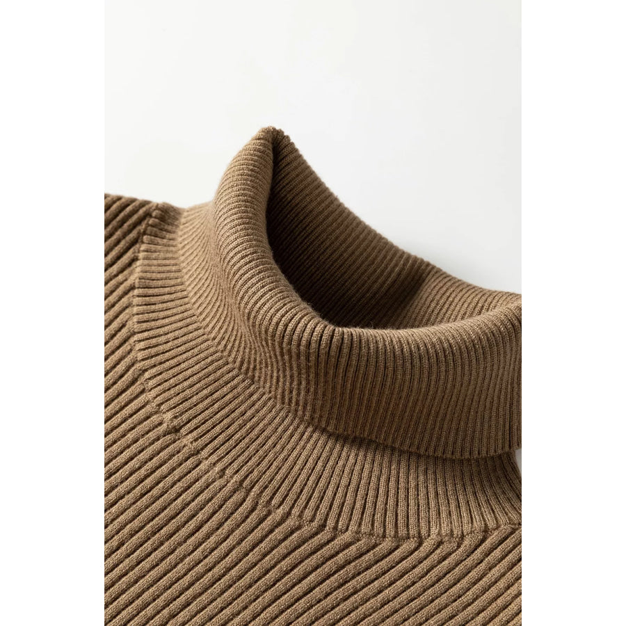 Mock Neck Ribbed Knit Sweater Vest Apparel and Accessories