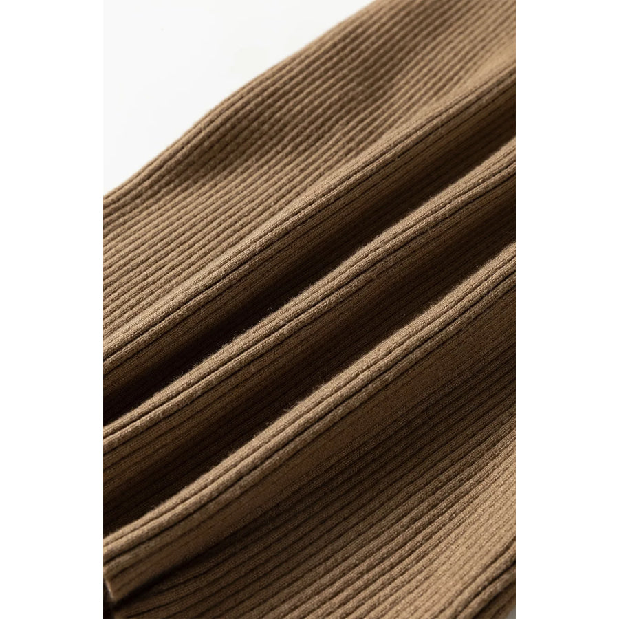 Mock Neck Ribbed Knit Sweater Vest Apparel and Accessories