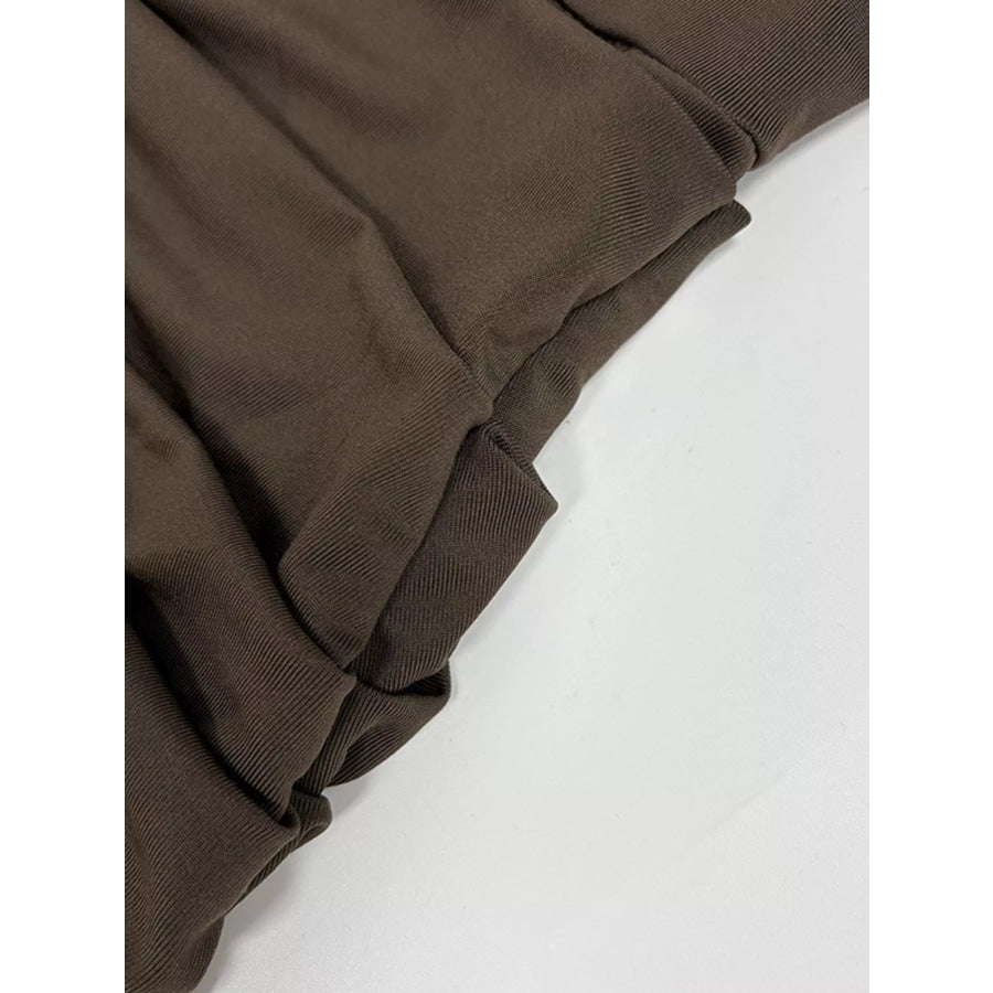 Mock Neck Ruched Bodycon Mini Dress Apparel and Accessories