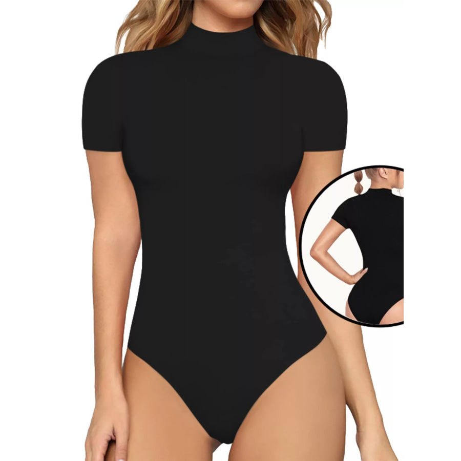 Mock Neck Short Sleeve Bodysuit Apparel and Accessories