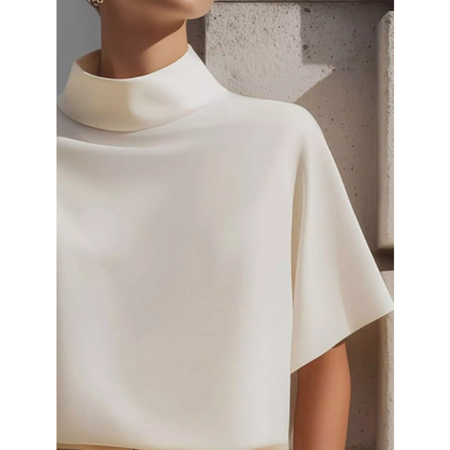 Mock Neck Short Sleeve T-Shirt Apparel and Accessories