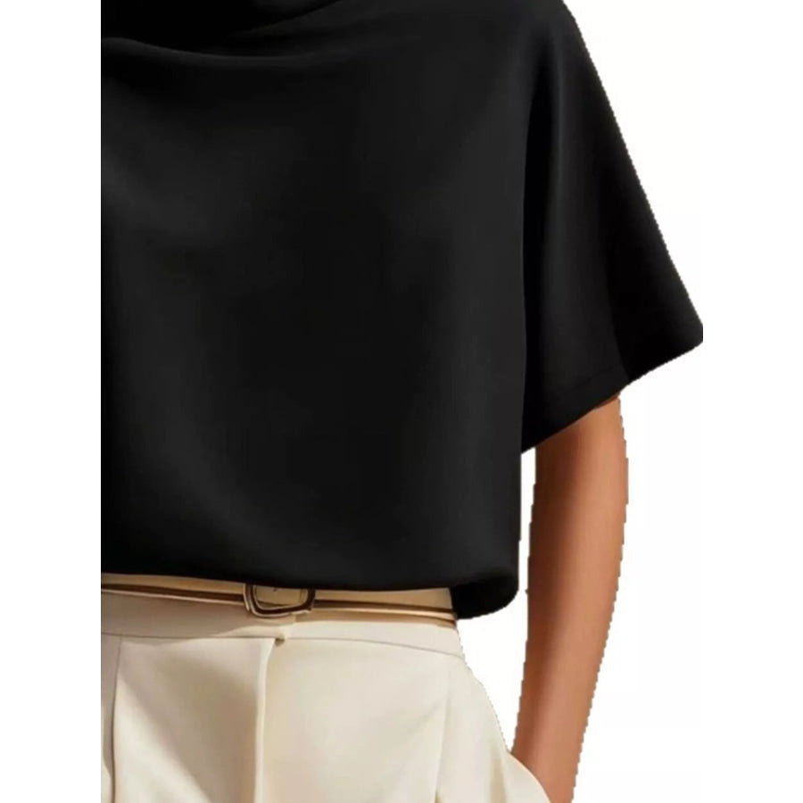 Mock Neck Short Sleeve T-Shirt Apparel and Accessories