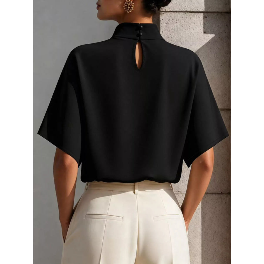 Mock Neck Short Sleeve T-Shirt Apparel and Accessories