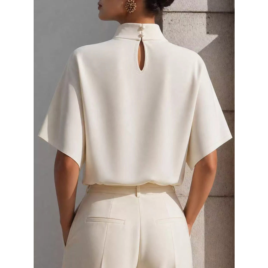 Mock Neck Short Sleeve T-Shirt Apparel and Accessories