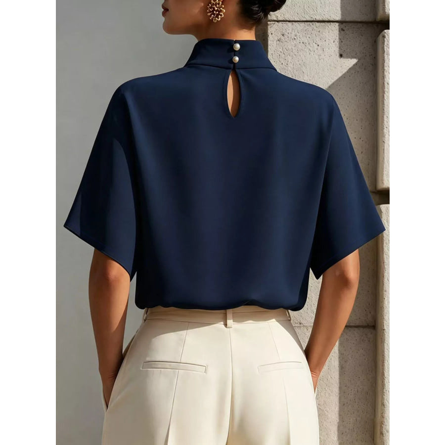 Mock Neck Short Sleeve T-Shirt Apparel and Accessories