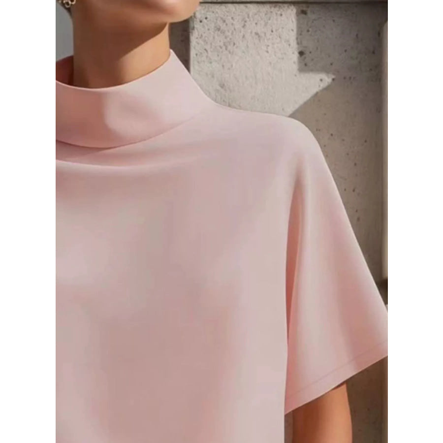 Mock Neck Short Sleeve T-Shirt Apparel and Accessories