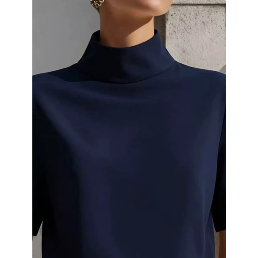 Mock Neck Short Sleeve T-Shirt Apparel and Accessories