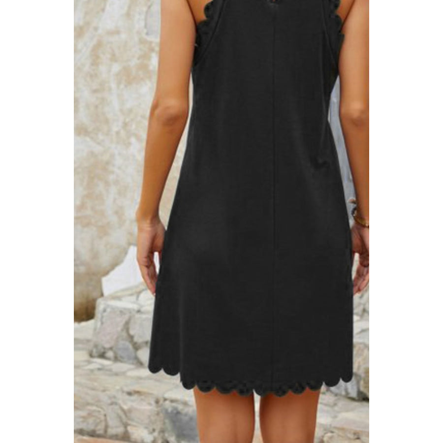 Mock Neck Sleeveless Mini Dress Apparel and Accessories