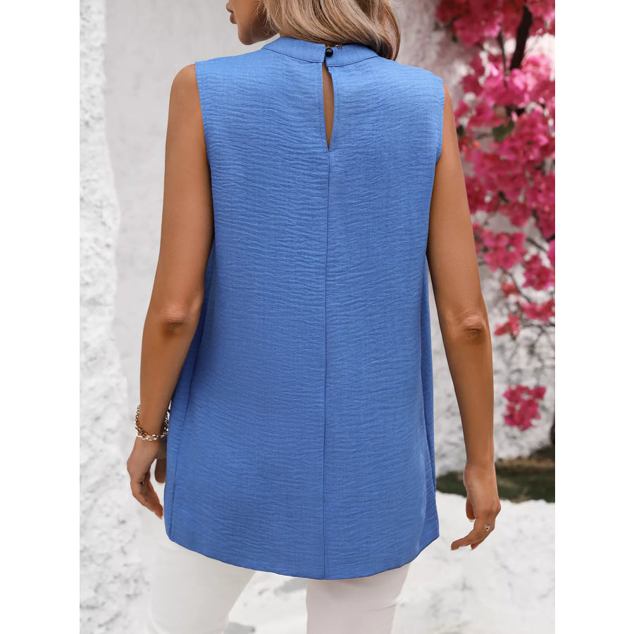 Mock Neck Sleeveless Top Apparel and Accessories