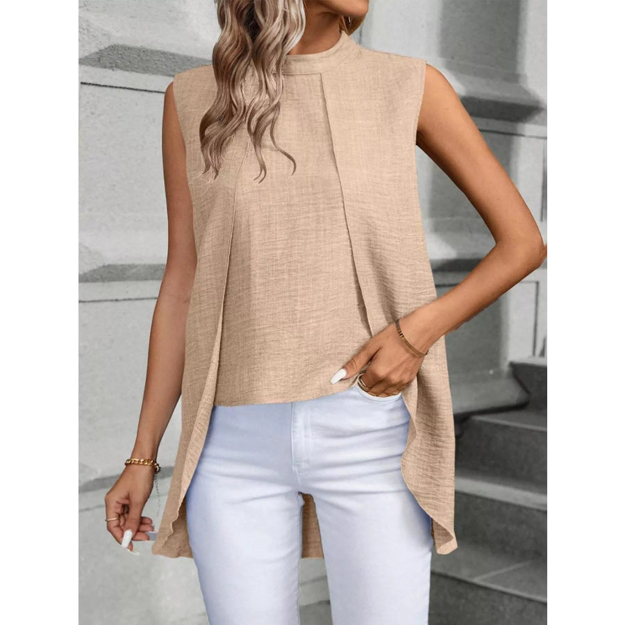 Mock Neck Sleeveless Top Apparel and Accessories
