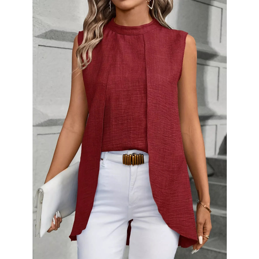 Mock Neck Sleeveless Top Apparel and Accessories