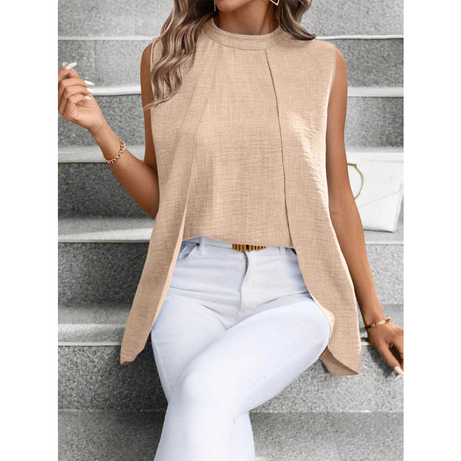 Mock Neck Sleeveless Top Apparel and Accessories
